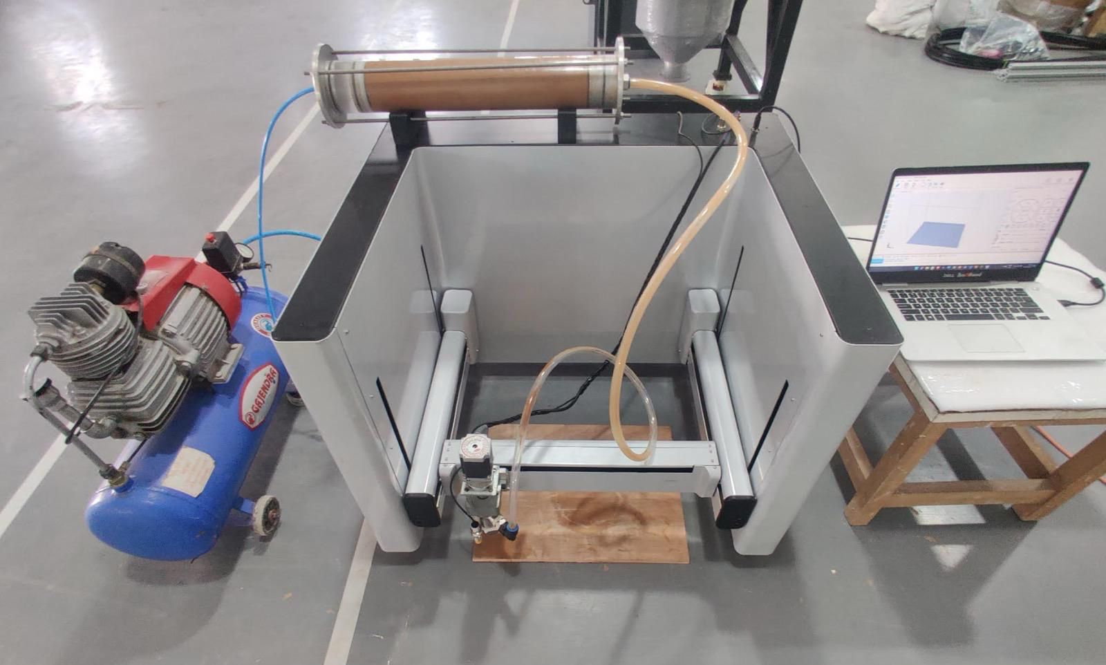 Tekton paste-based 3D printer setup