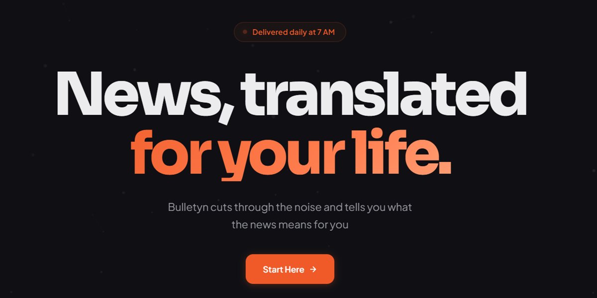 Bulletyn landing page
